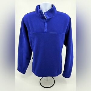 LL Bean Electric Blue‎ 1/4 Snap Up Polartec Fleece Pullover Men's Sz L Reg 0BFC3